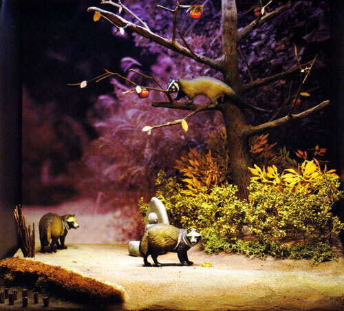 ボックスジオラマ「里山のたぬき」